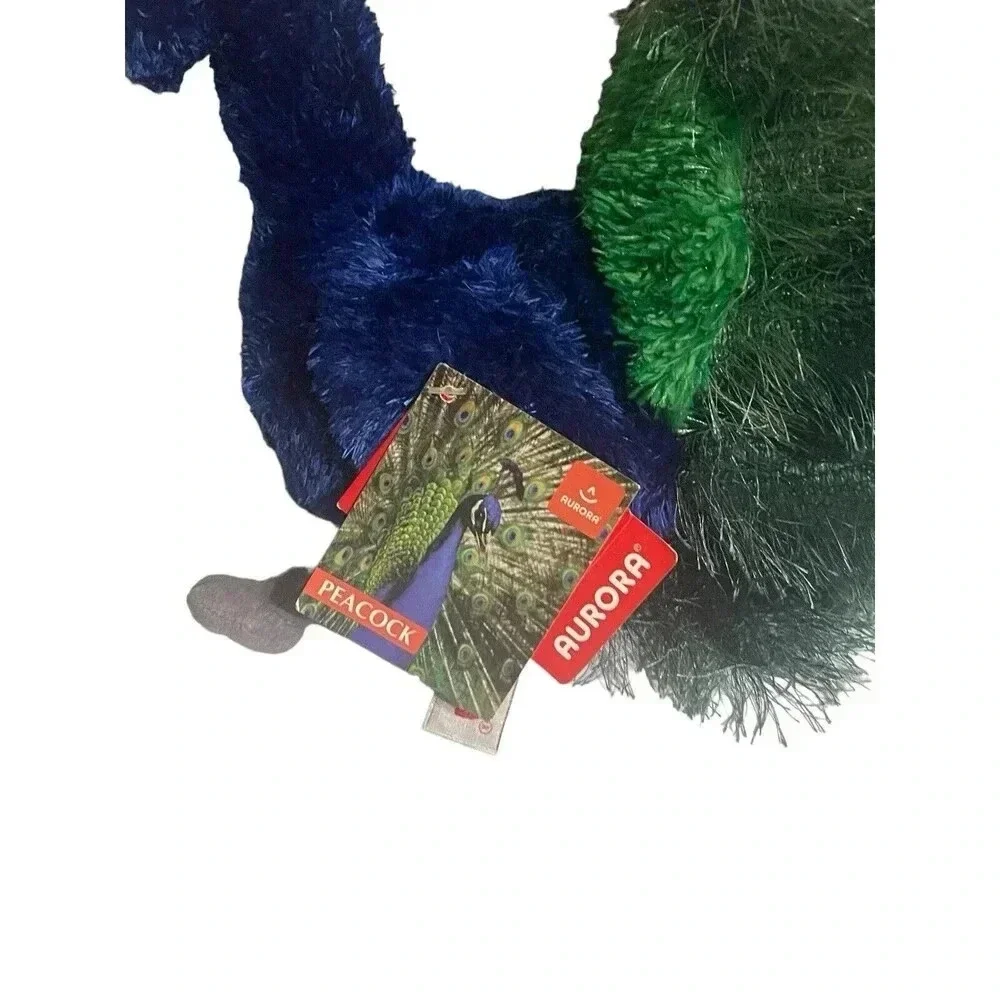 Aurora World Peacock Bird Plush Toy Stuffed Animal Blue 11